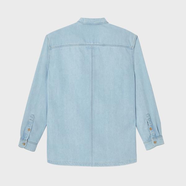 Surchemise en denim - Denim bleach - Bleu