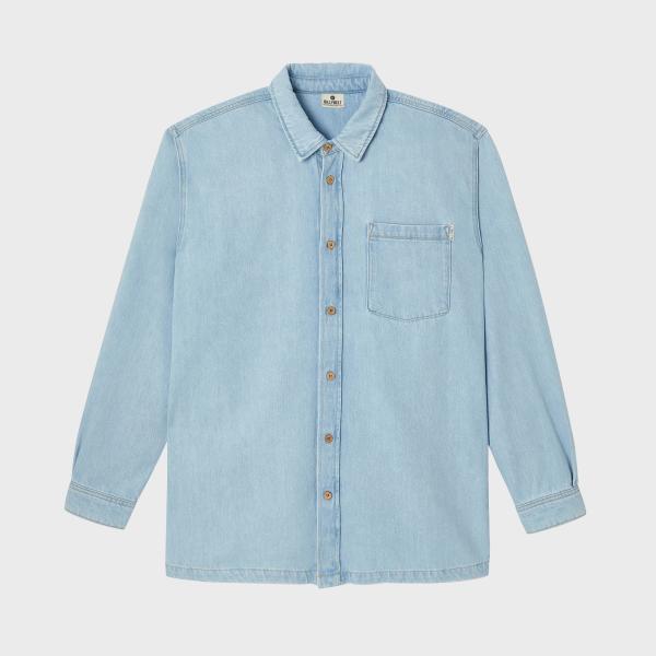 Surchemise en denim - Denim bleach - Bleu