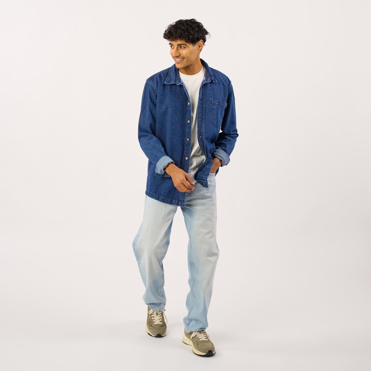 Surchemise en denim - Denim stone - Bleu