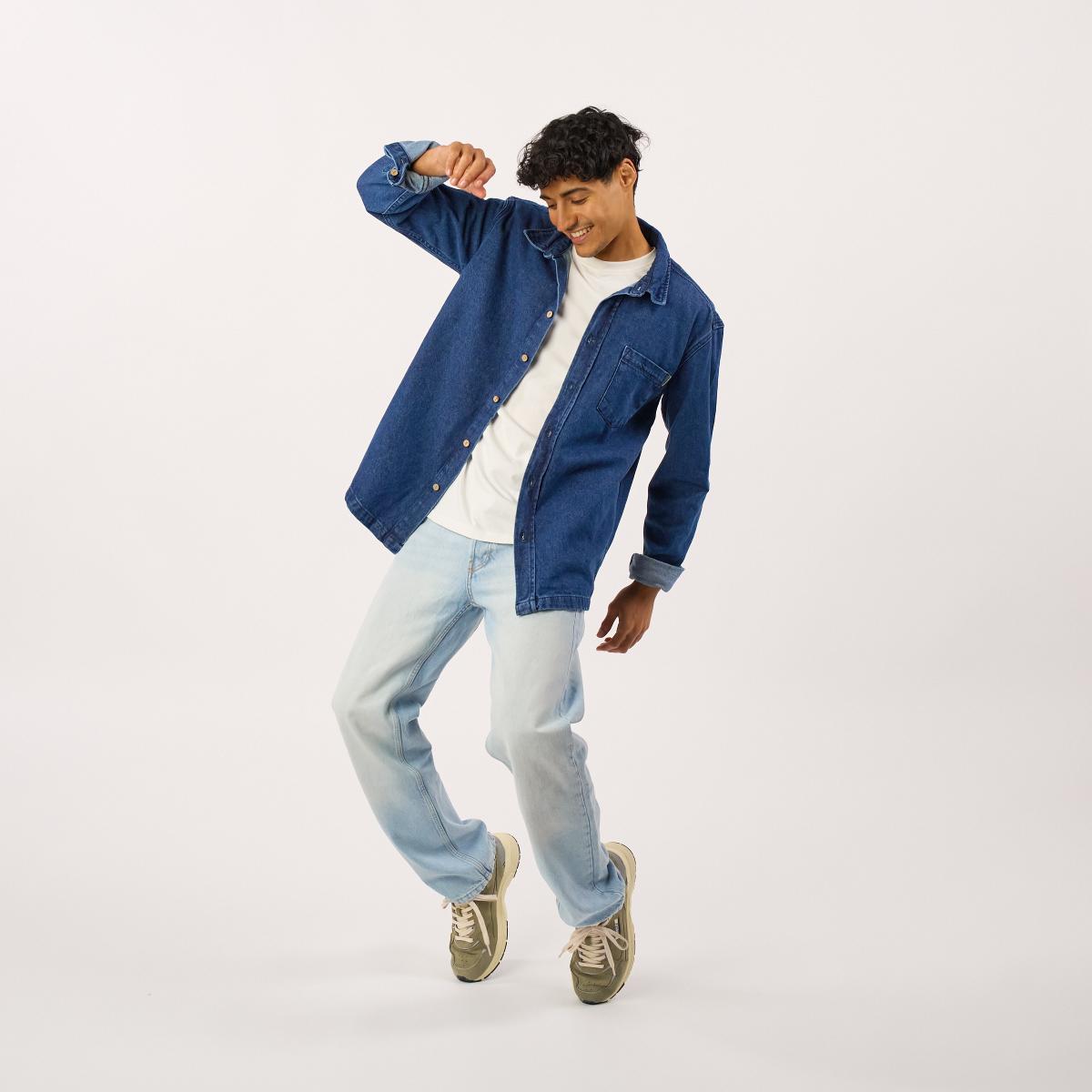 Surchemise en denim - Denim stone - Bleu