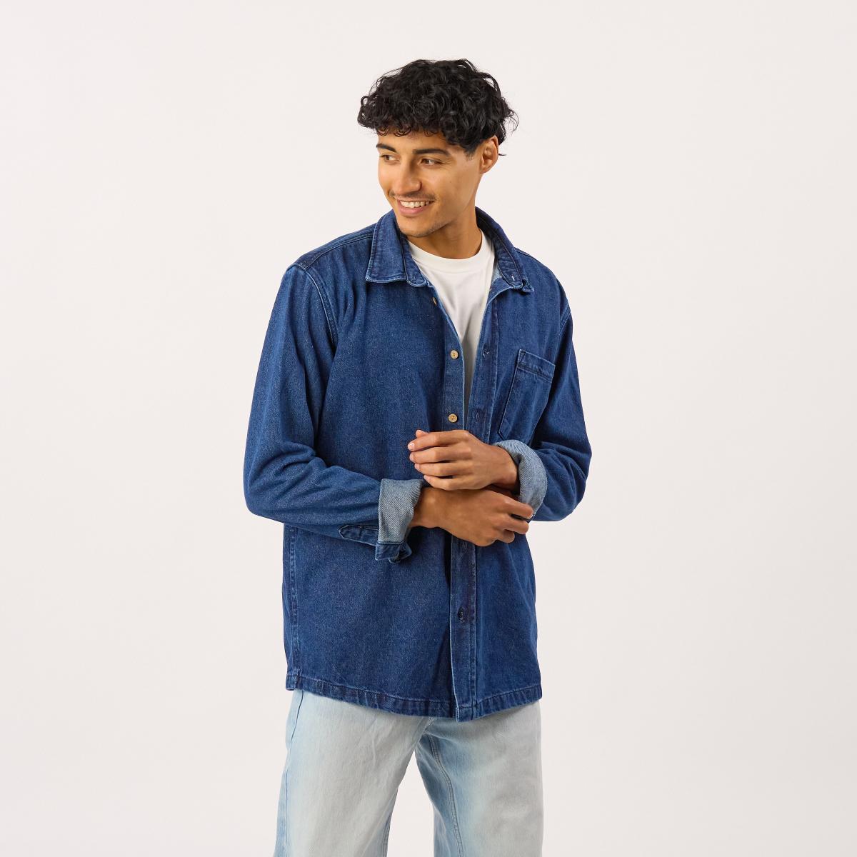 Surchemise en denim - Denim stone - Bleu