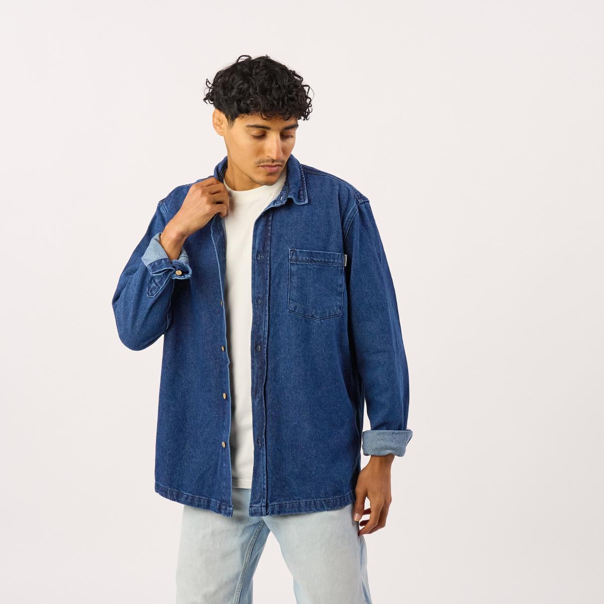 Surchemise en denim - Denim stone - Bleu