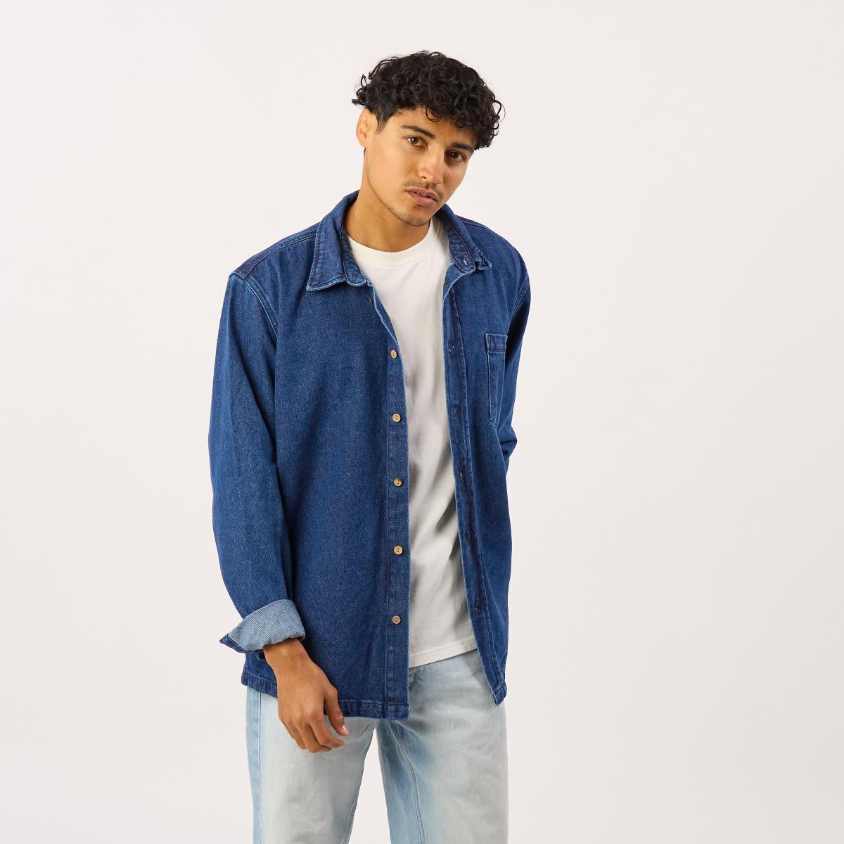 Surchemise en denim - Denim stone - Bleu