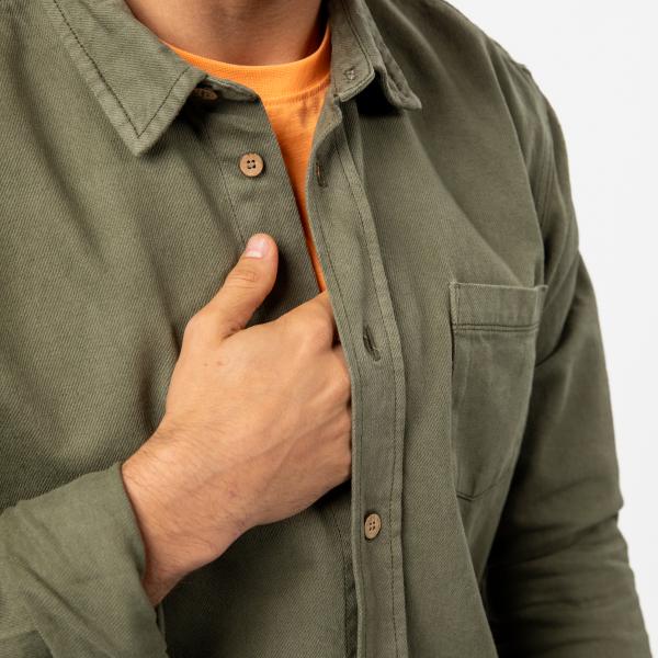 Surchemise en denim - Kaki - Vert