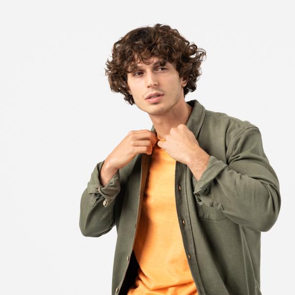 Surchemise en denim - Kaki - Vert