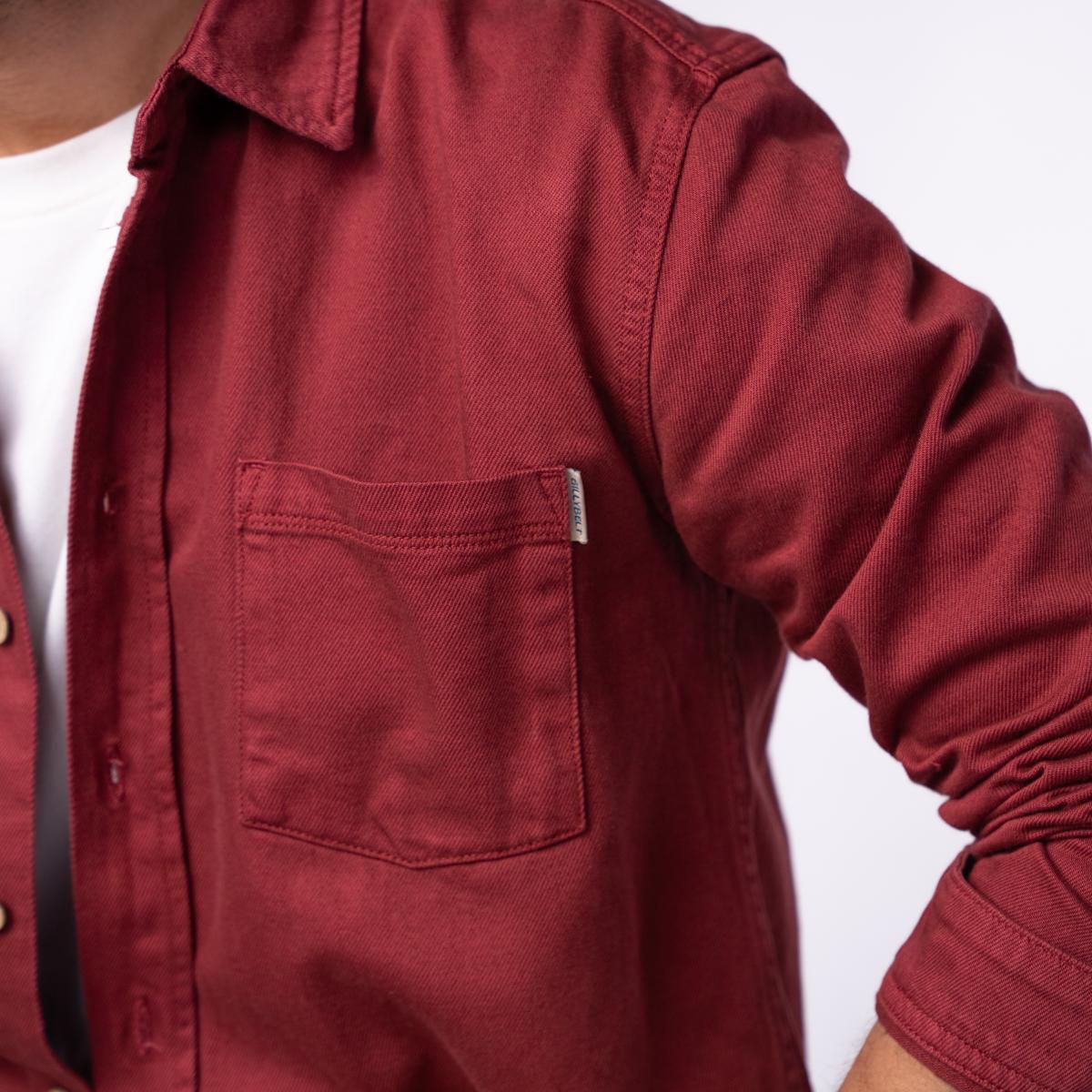 Surchemise en denim - Bordeaux - Rouge