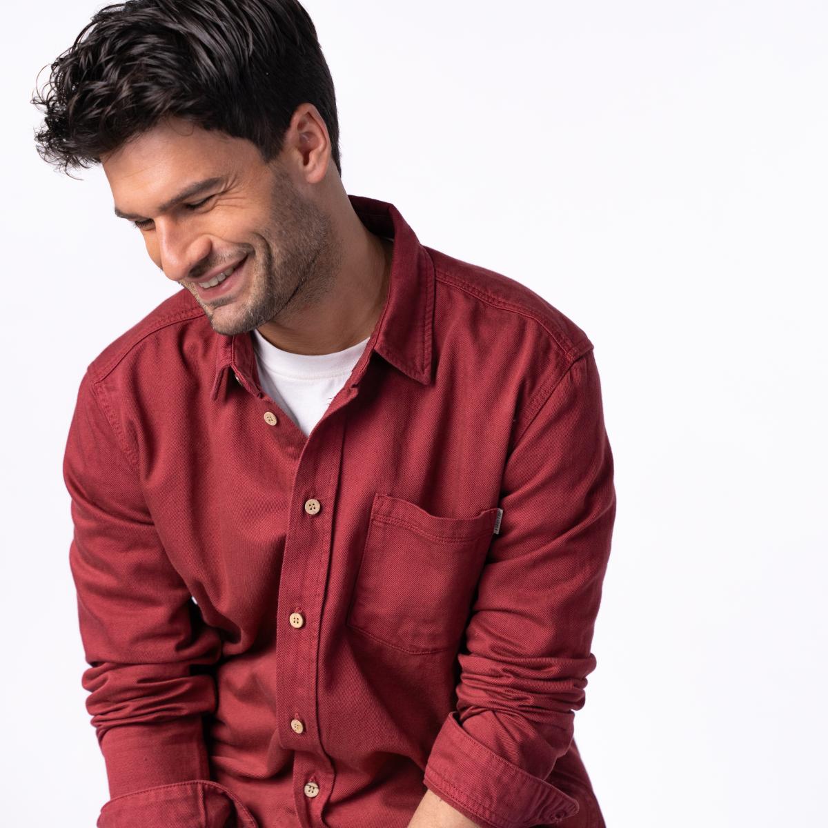 Surchemise en denim - Bordeaux - Rouge