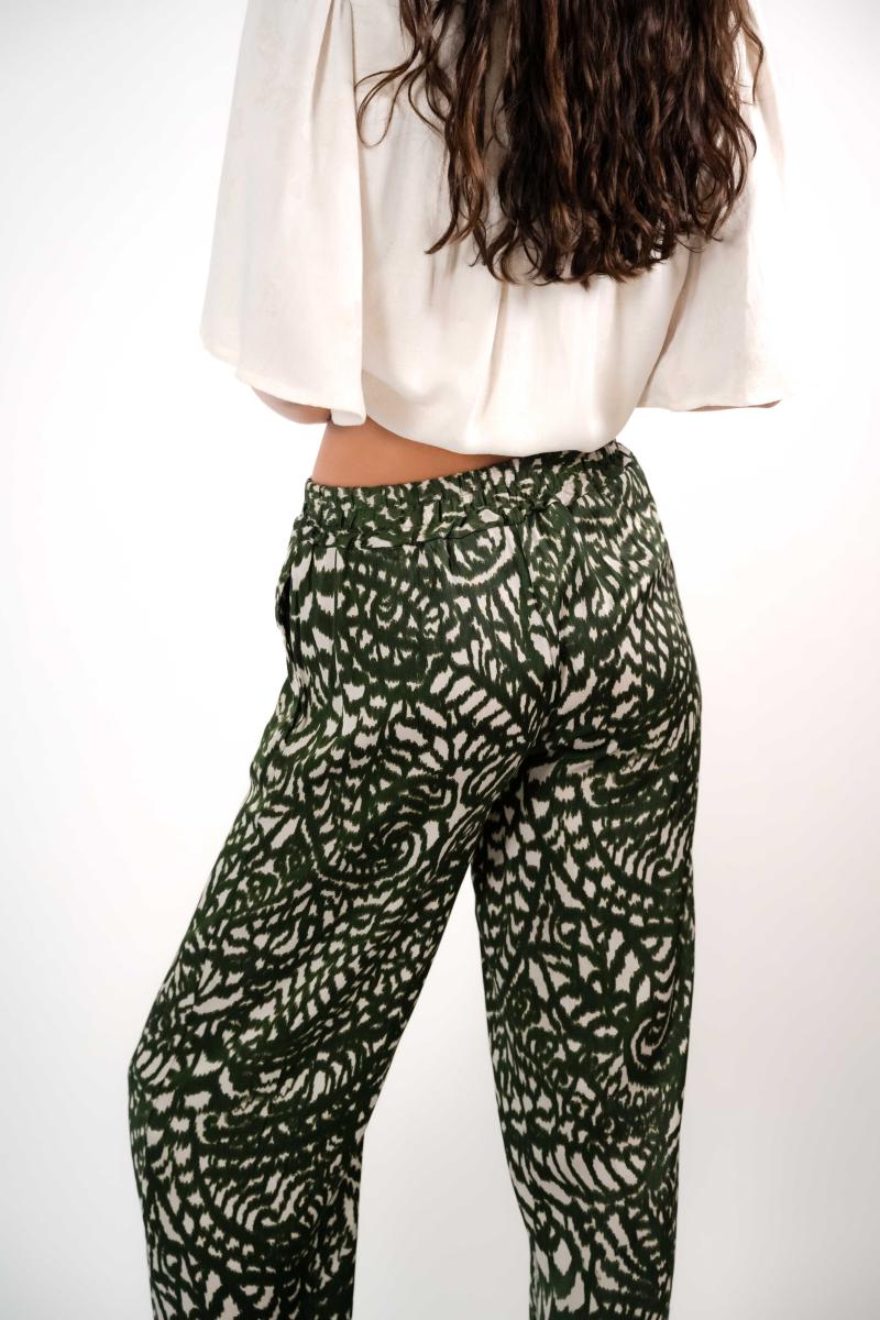 Pantalon - Seven - Khaki Flowers