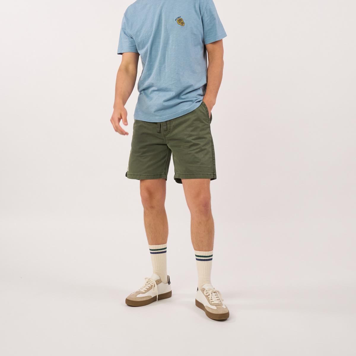 Short en coton - kaki - Vert