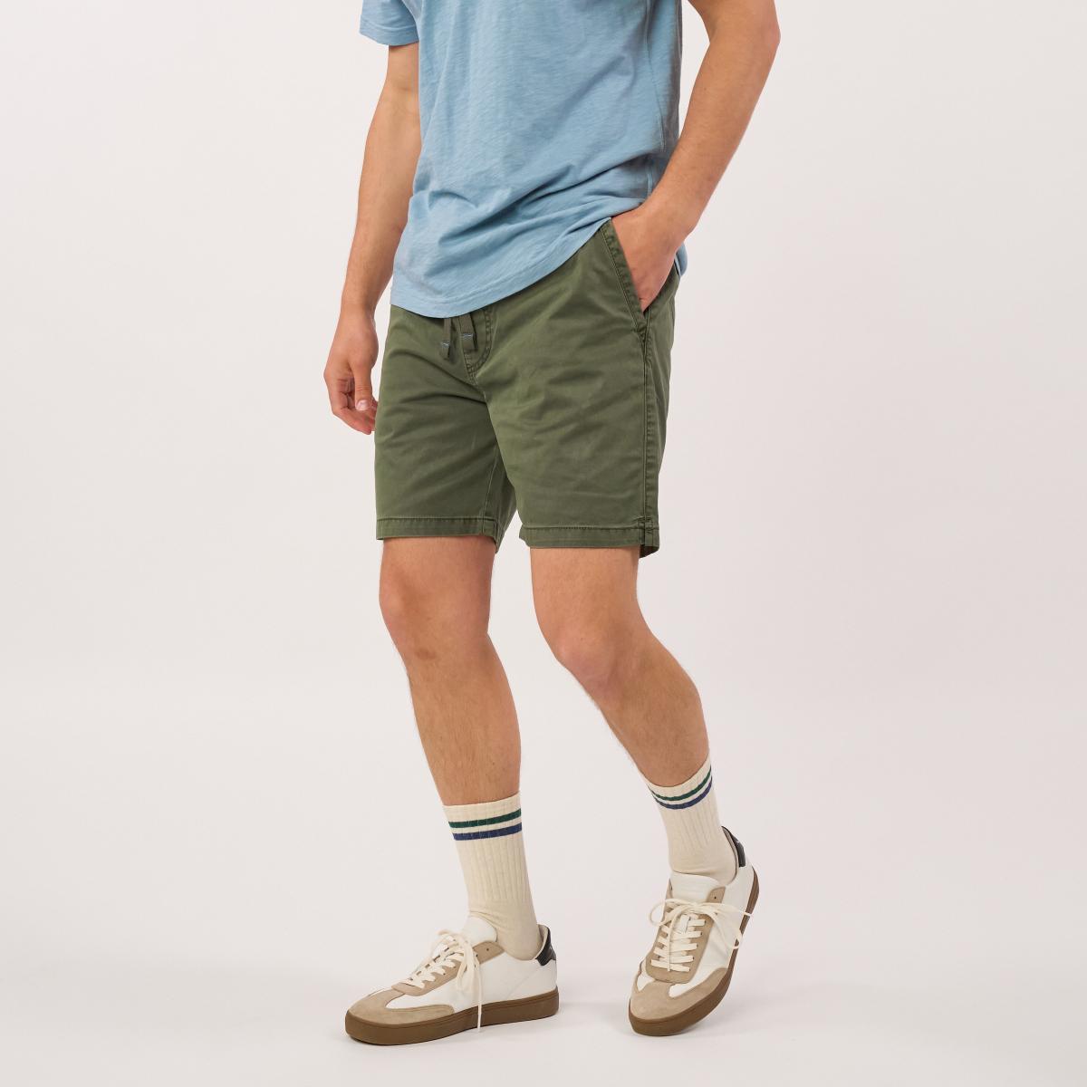 Short en coton - kaki - Vert