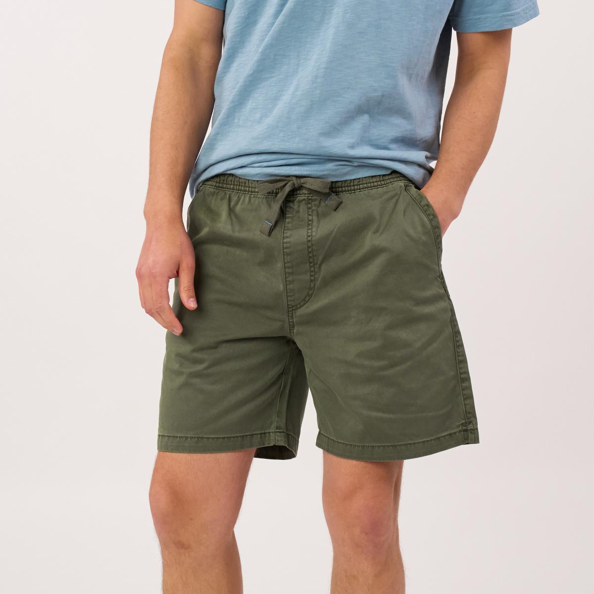 Short en coton - kaki - Vert