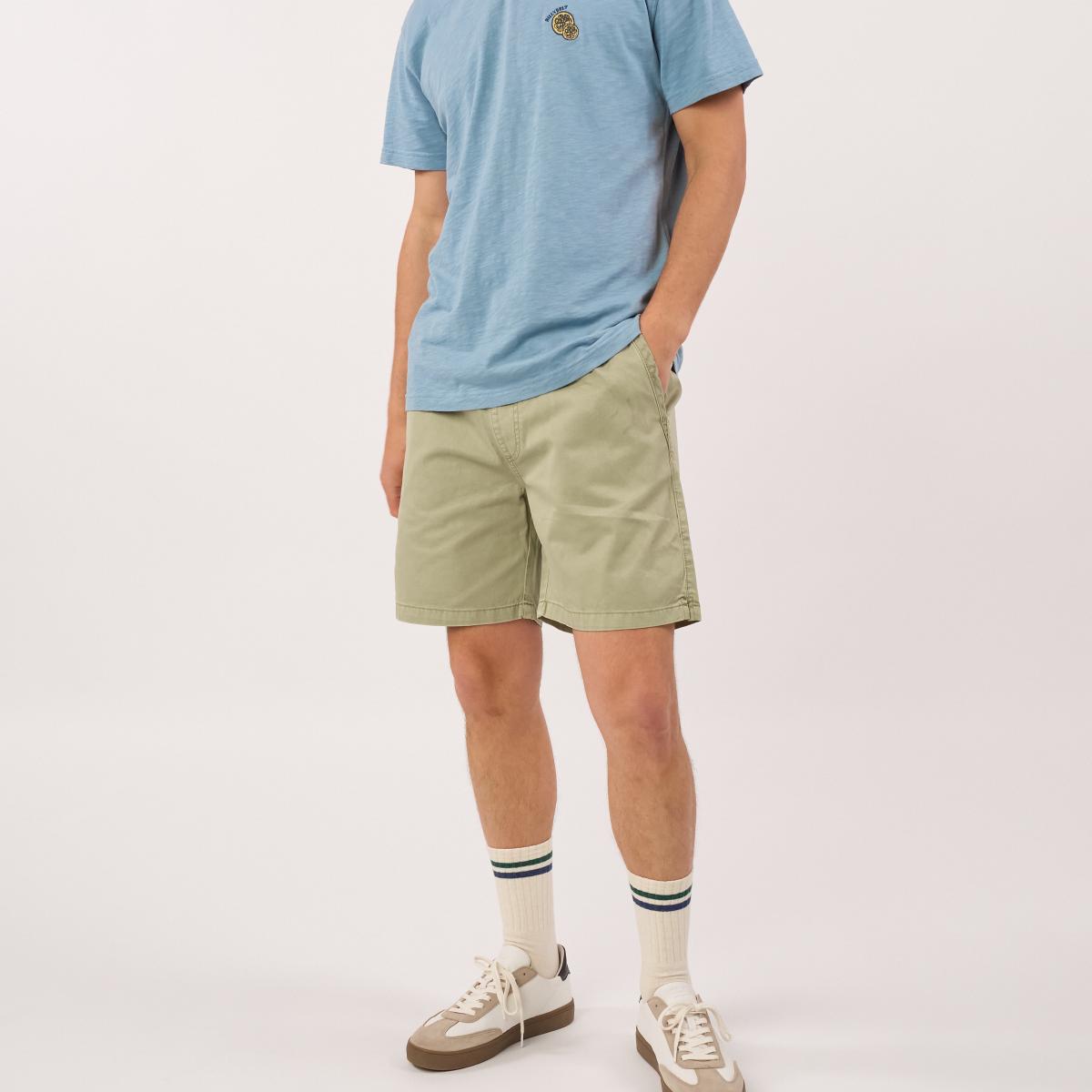 Short en coton - Vert anis
