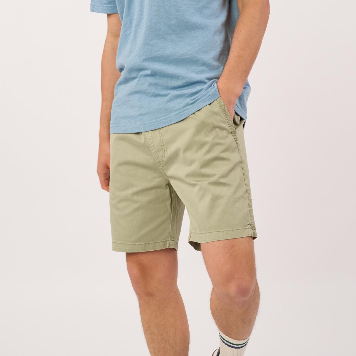 Short en coton - Vert anis
