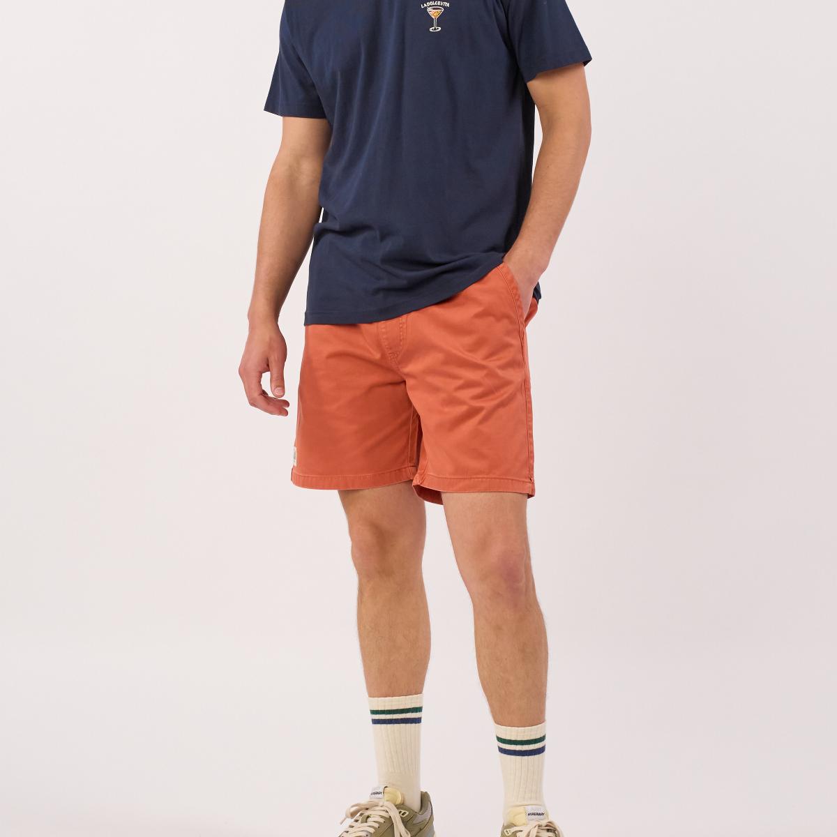 Short en coton - Bleu jean