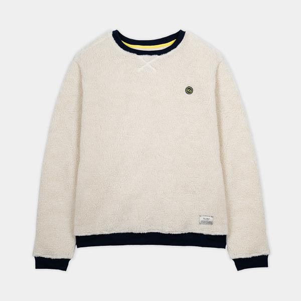 Pull en sherpa en col rond - Beige