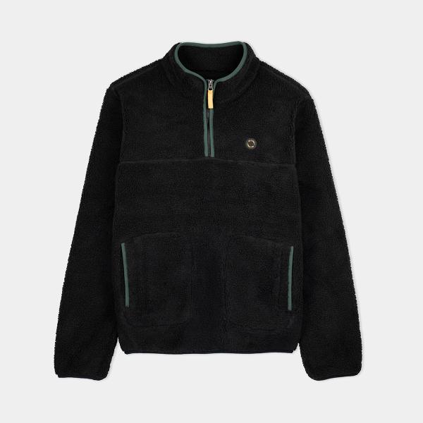 Pull en sherpa en col zippé - Noir