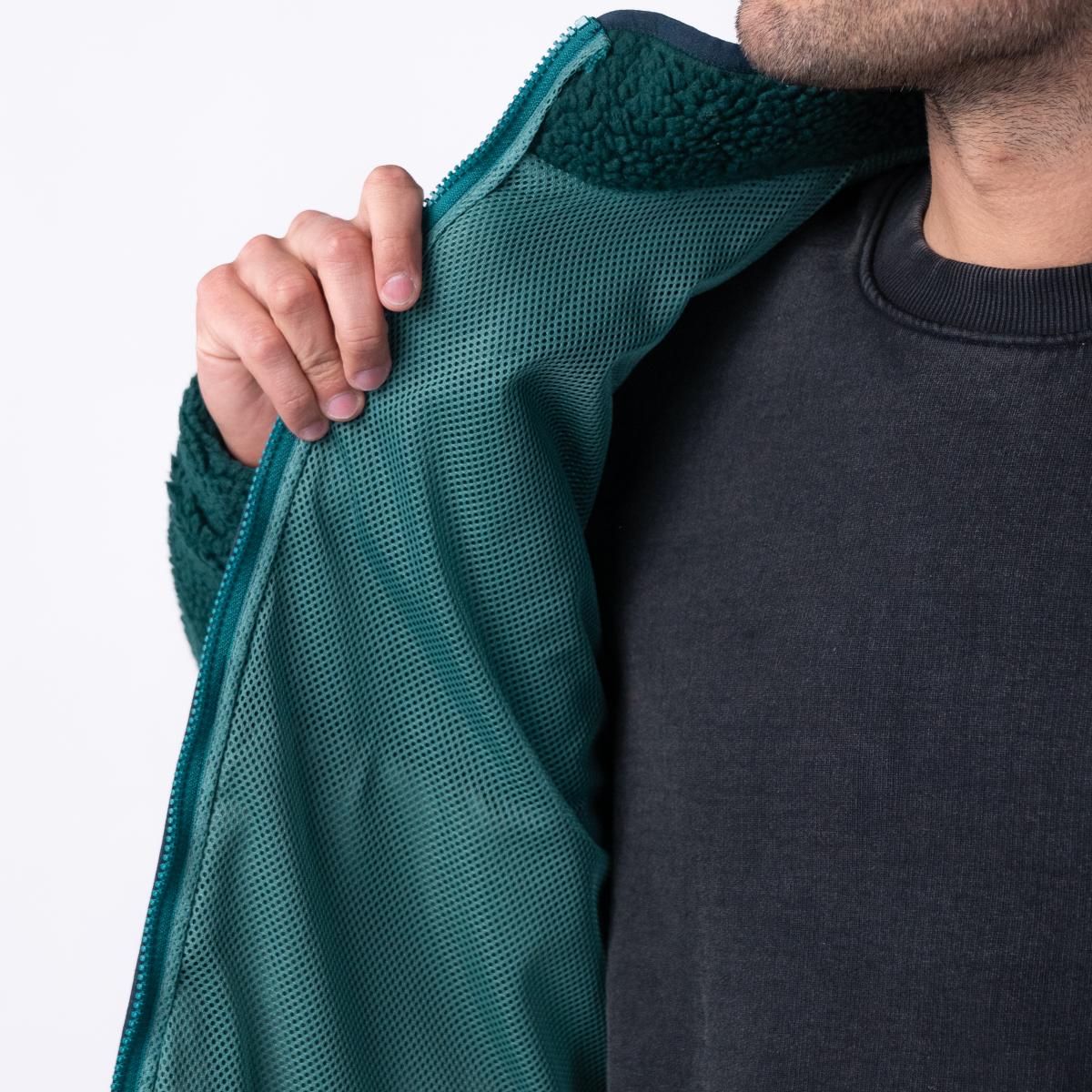 Veste bi-matières manches longues - Vert