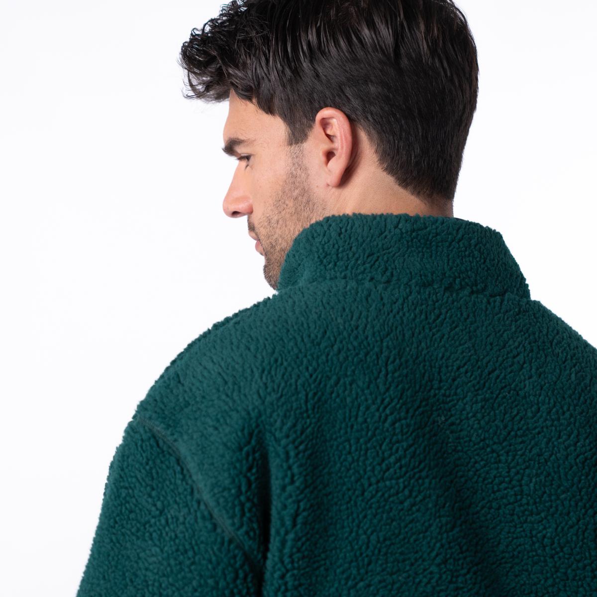 Veste bi-matières manches longues - Vert
