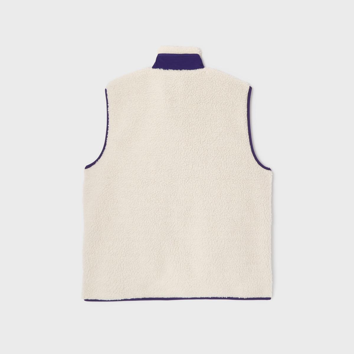 Veste en sherpa unisexe zippée sans manches - Ivoire et marine - Beige