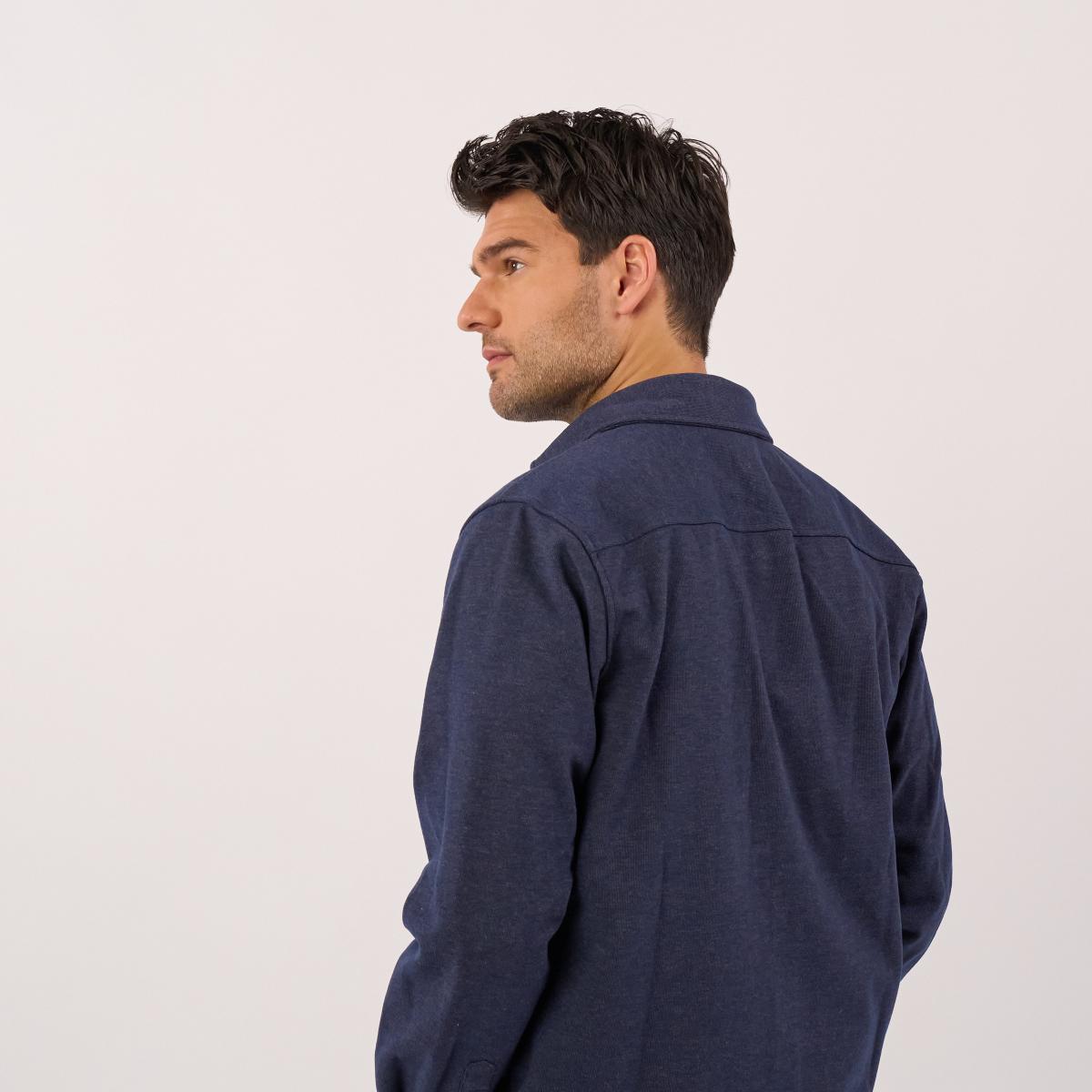 Surchemise en maille infroissable - Marine - Bleu