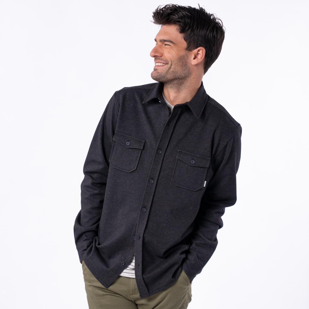 Surchemise en maille infroissable - Noir
