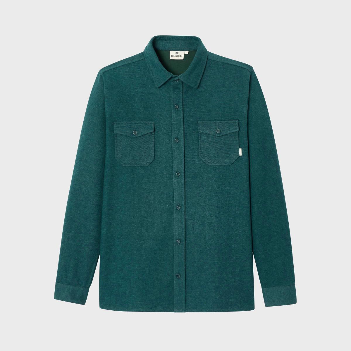 Surchemise en maille infroissable - Vert foncé