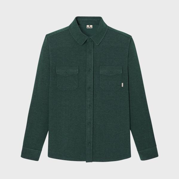 Surchemise en maille infroissable - Vert foncé