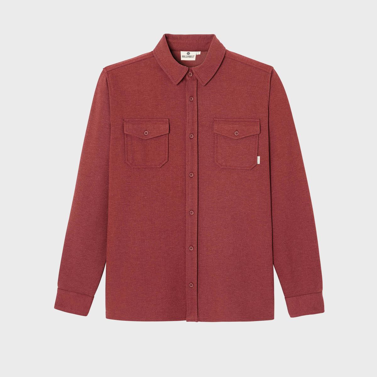 Surchemise en maille infroissable - Bordeaux - Rouge