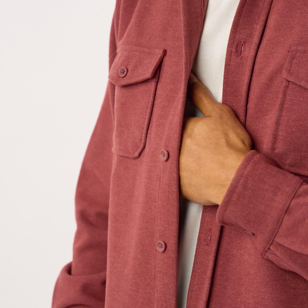 Surchemise en maille infroissable - Bordeaux - Rouge
