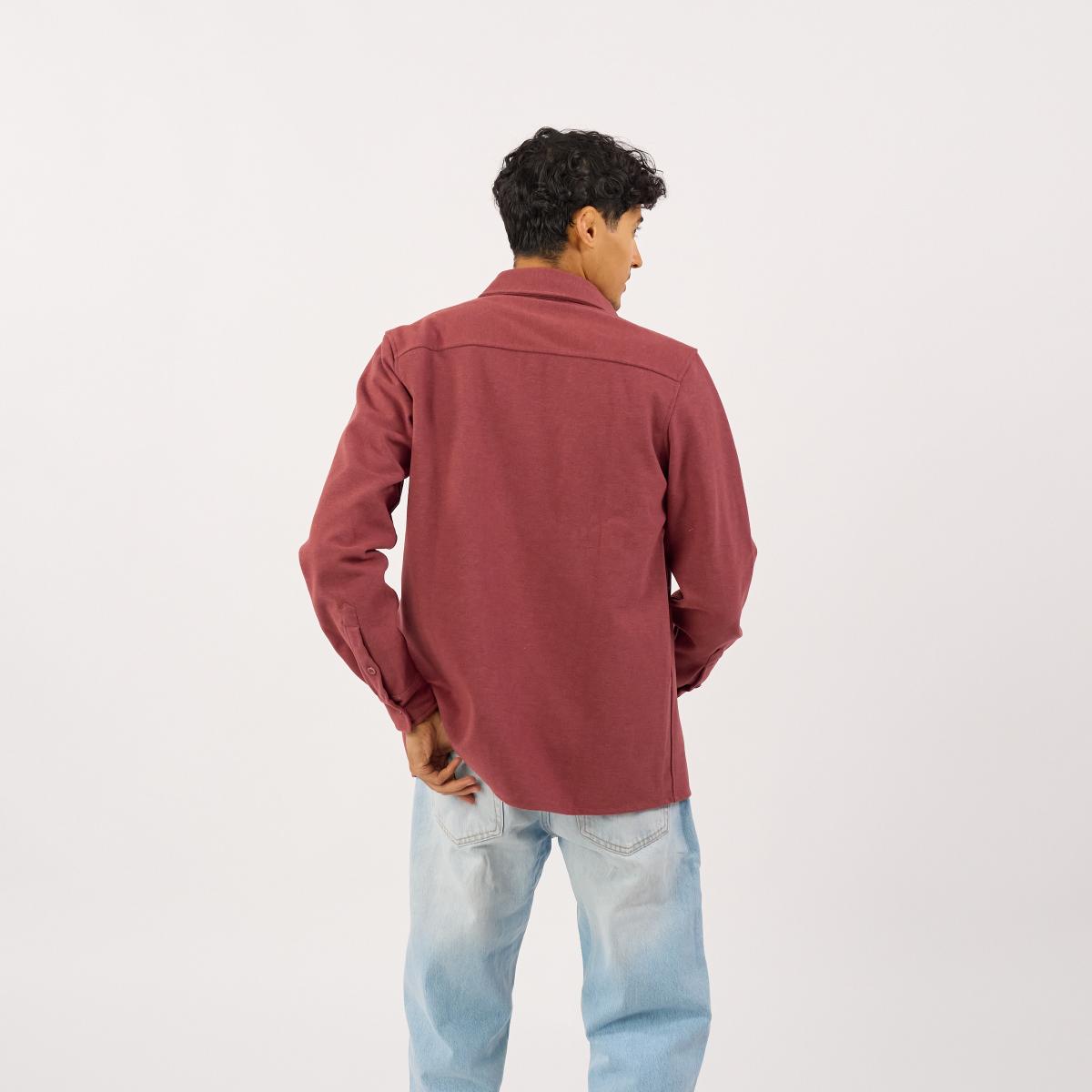 Surchemise en maille infroissable - Bordeaux - Rouge