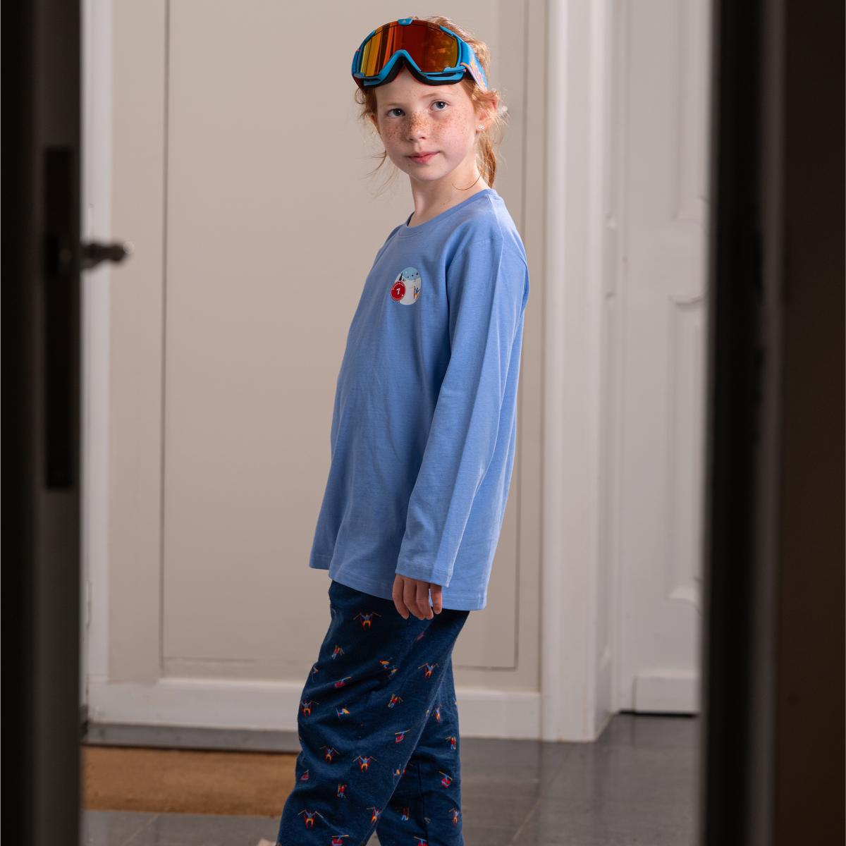 Pyjama flannelle et jersey - Kid - Blanc Et Bleu