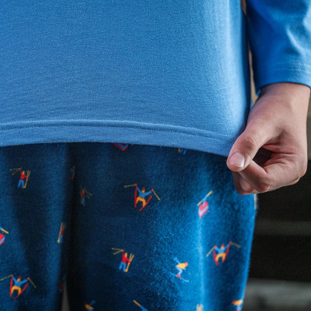 Pyjama flannelle et jersey - Kid - Blanc Et Bleu
