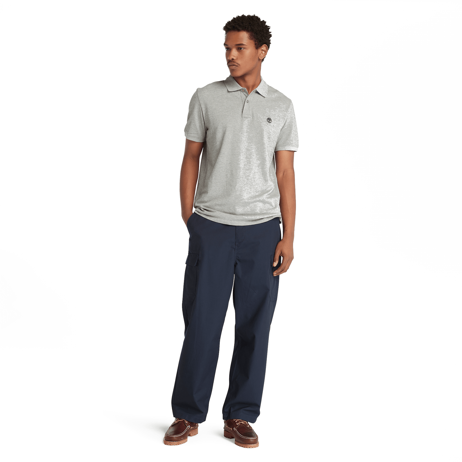 Millers River Pique Short Sleeve Polo Medium Grey Heather