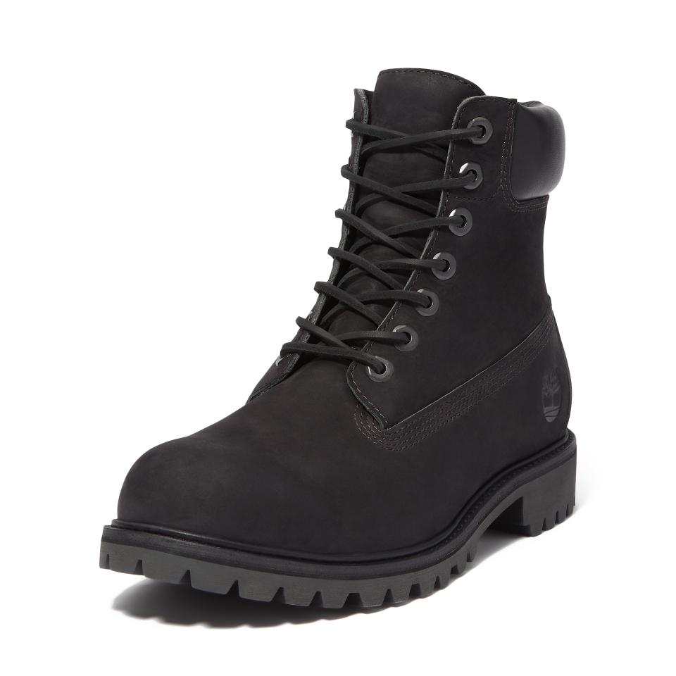 Timberland Premium 6 Inch Lace Up Waterproof Boot Black Nubuck