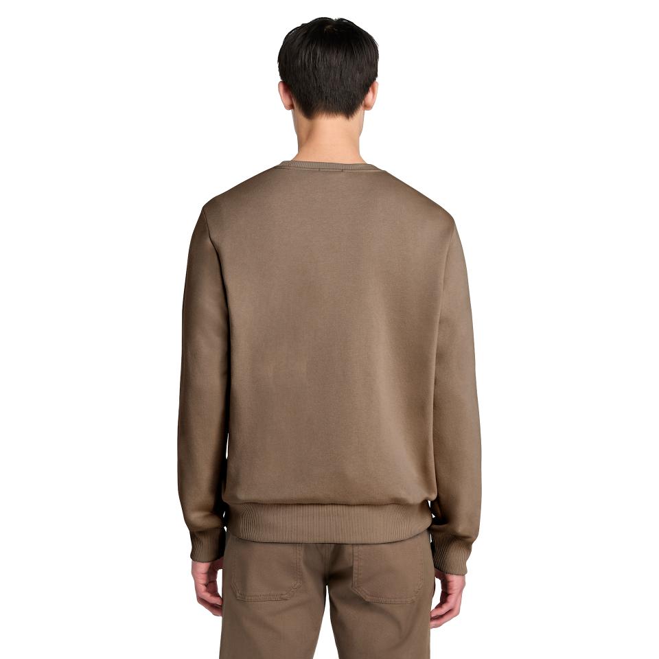 Oyster River Chest Logo Brushback Crew Neck Chocolate Chip