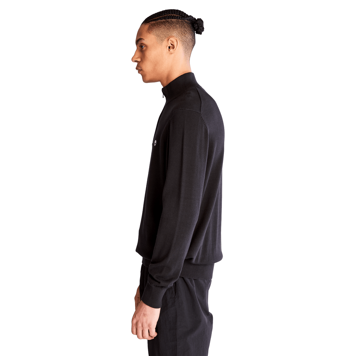 Williams River Cotton Yd 1/4 Zip Sweater Black