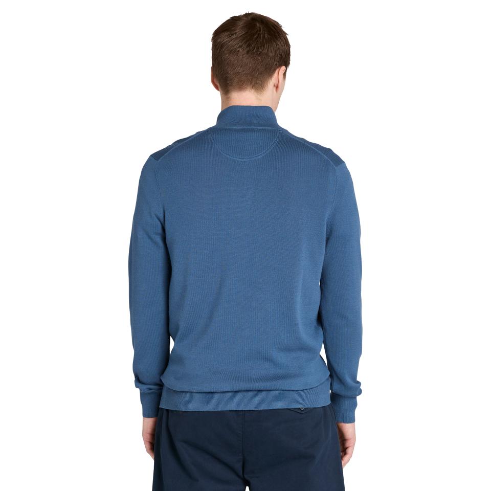 Williams River Cotton Yd 1/4 Zip Sweater Dark Denim