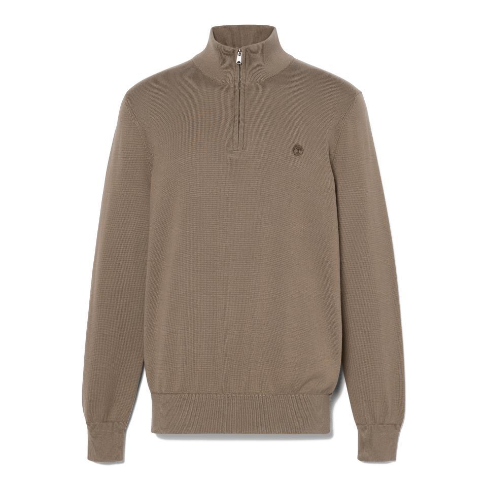 Williams River Cotton Yd 1/4 Zip Sweater Chocolate Chip