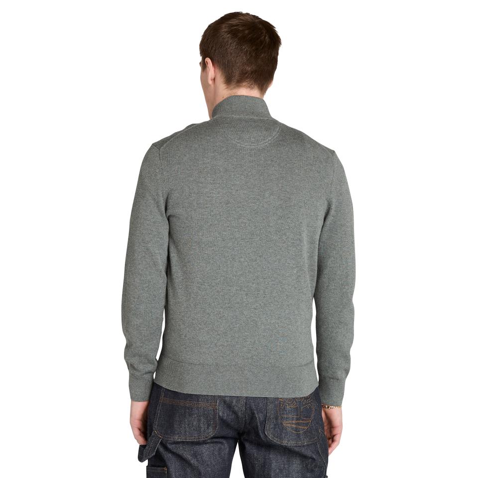 Williams River Cotton Yd Full Zip Sweater Dark Grey Ht-Obsidian