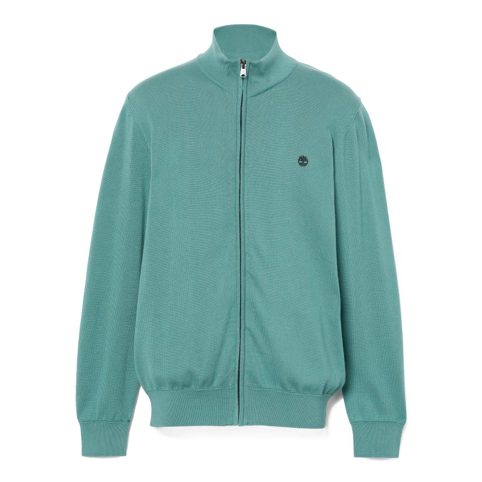 Williams River Cotton Yd Full Zip Sweater Sea Pine