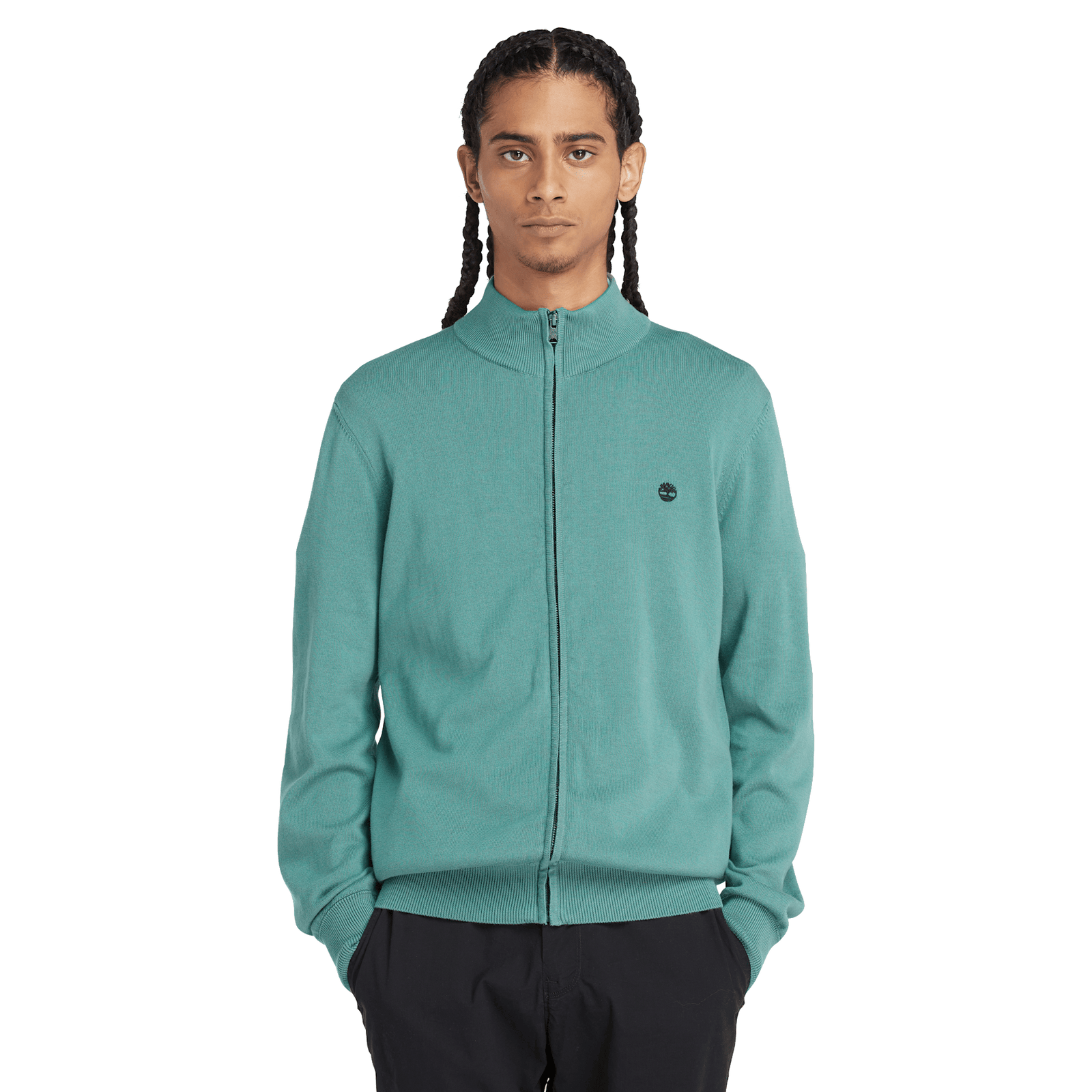 Williams River Cotton Yd Full Zip Sweater Sea Pine