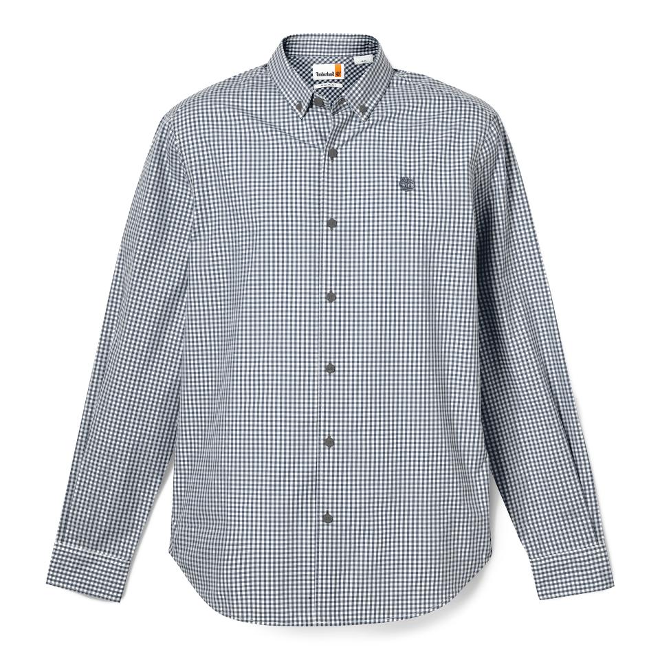Micro Gingham Poplin Shirt Dark Denim Yd