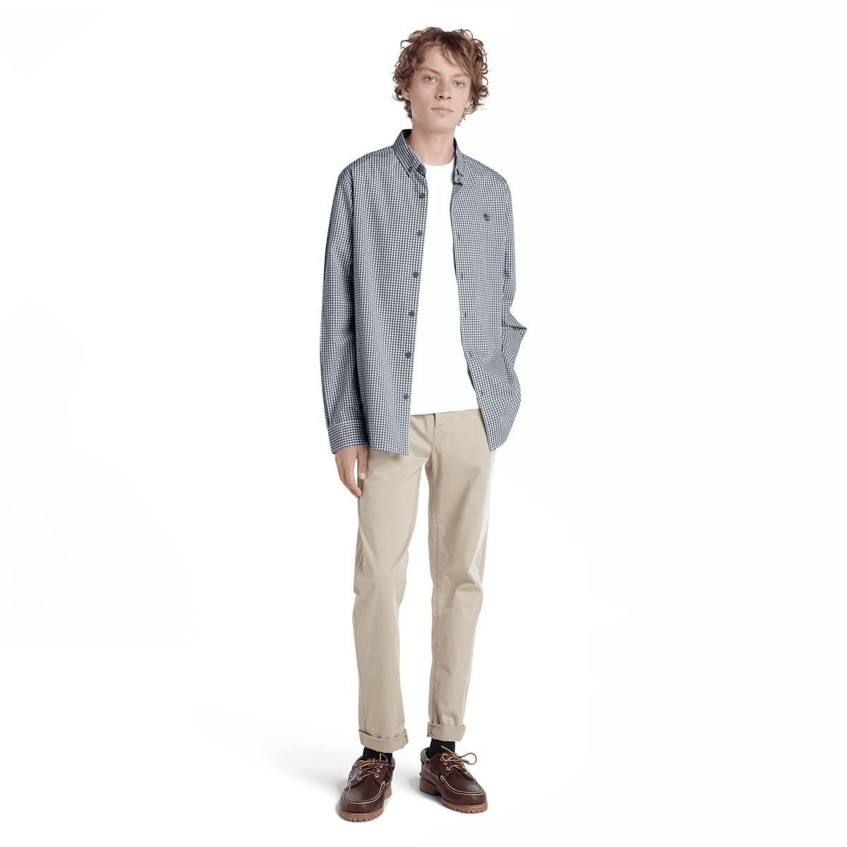 Micro Gingham Poplin Shirt Dark Denim Yd