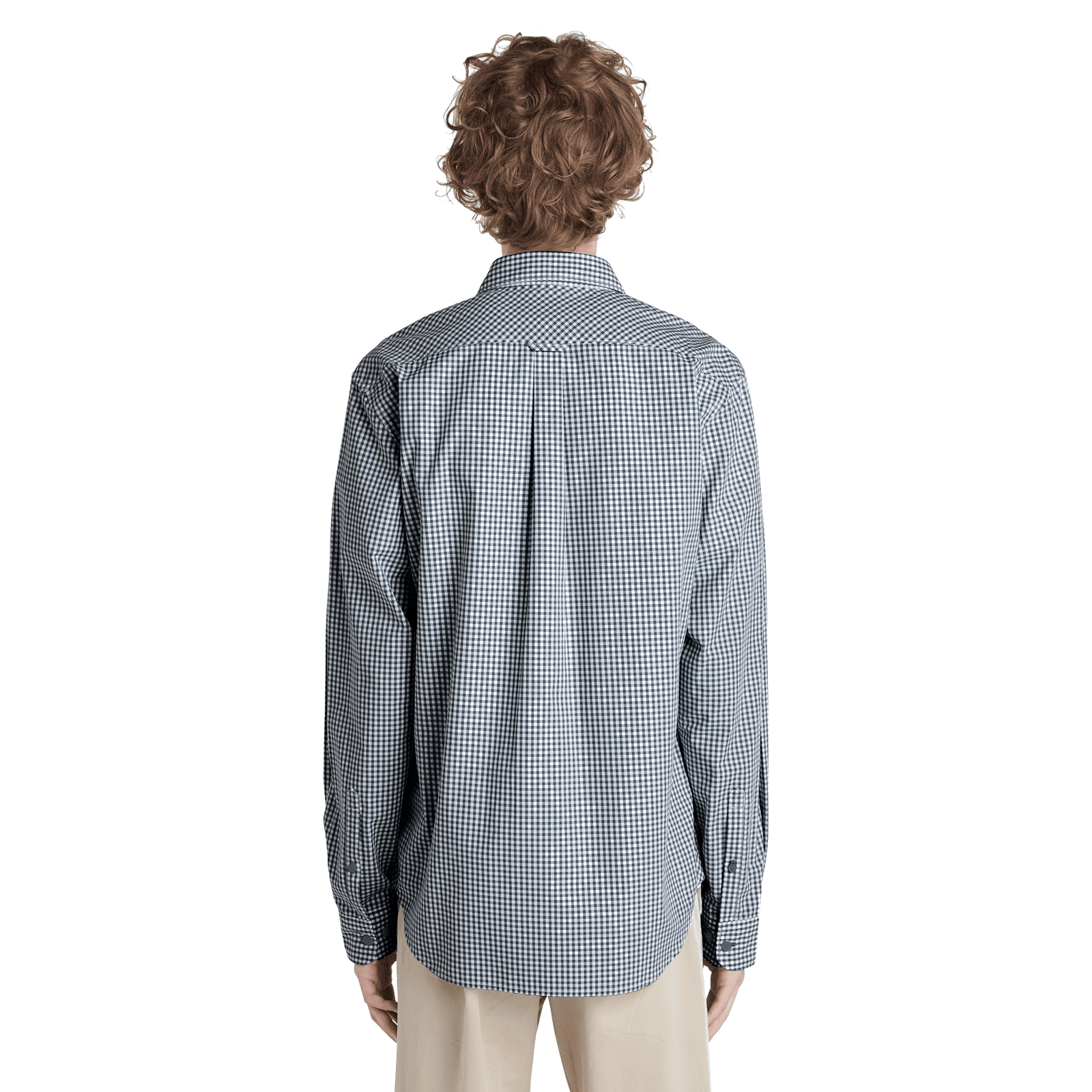 Micro Gingham Poplin Shirt Dark Denim Yd