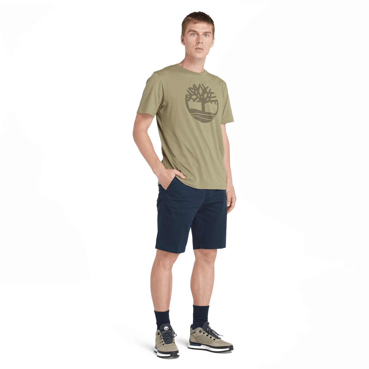 Kennebec River Tree Logo Short Sleeve Tee Cassel Earth/Grape Leaf