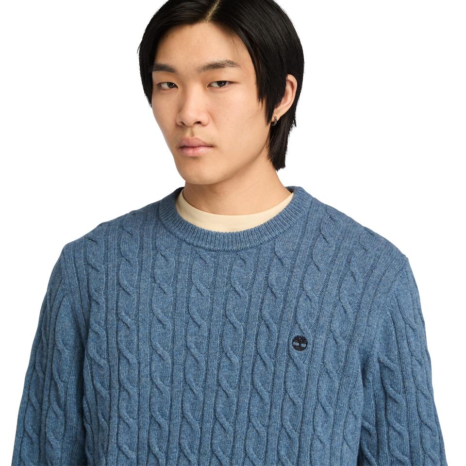 Phillips Brook Cable Crew Neck Sweater Folkstone Gray Heather
