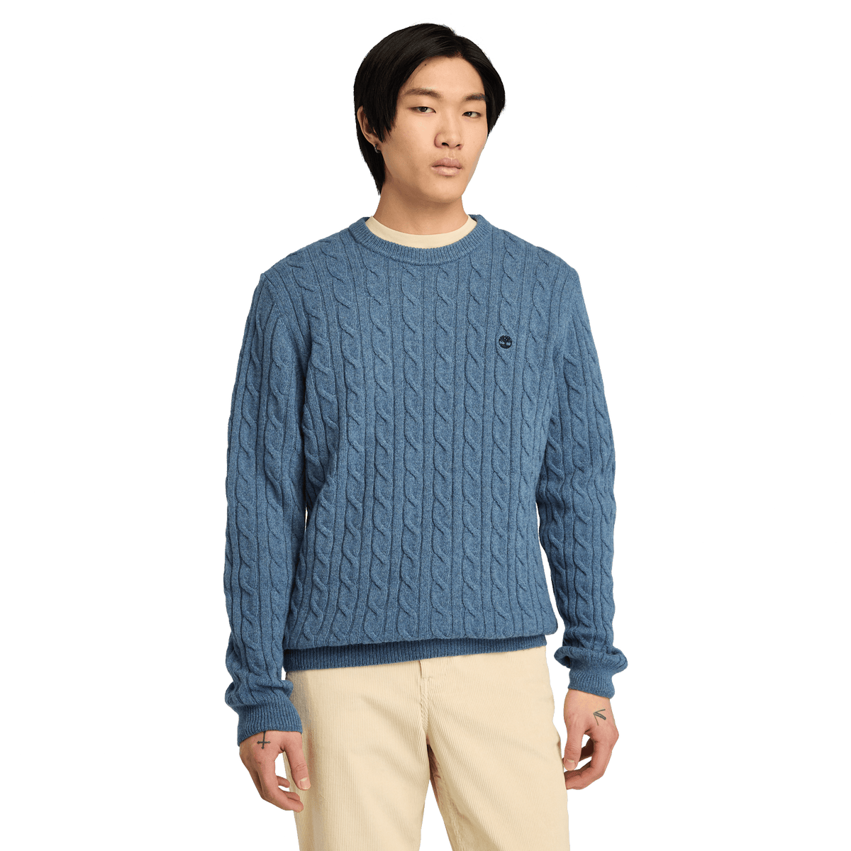 Phillips Brook Cable Crew Neck Sweater Folkstone Gray Heather