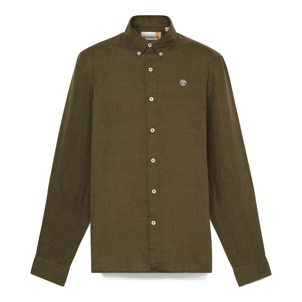Mill Brook Linen Shirt Leaf Green