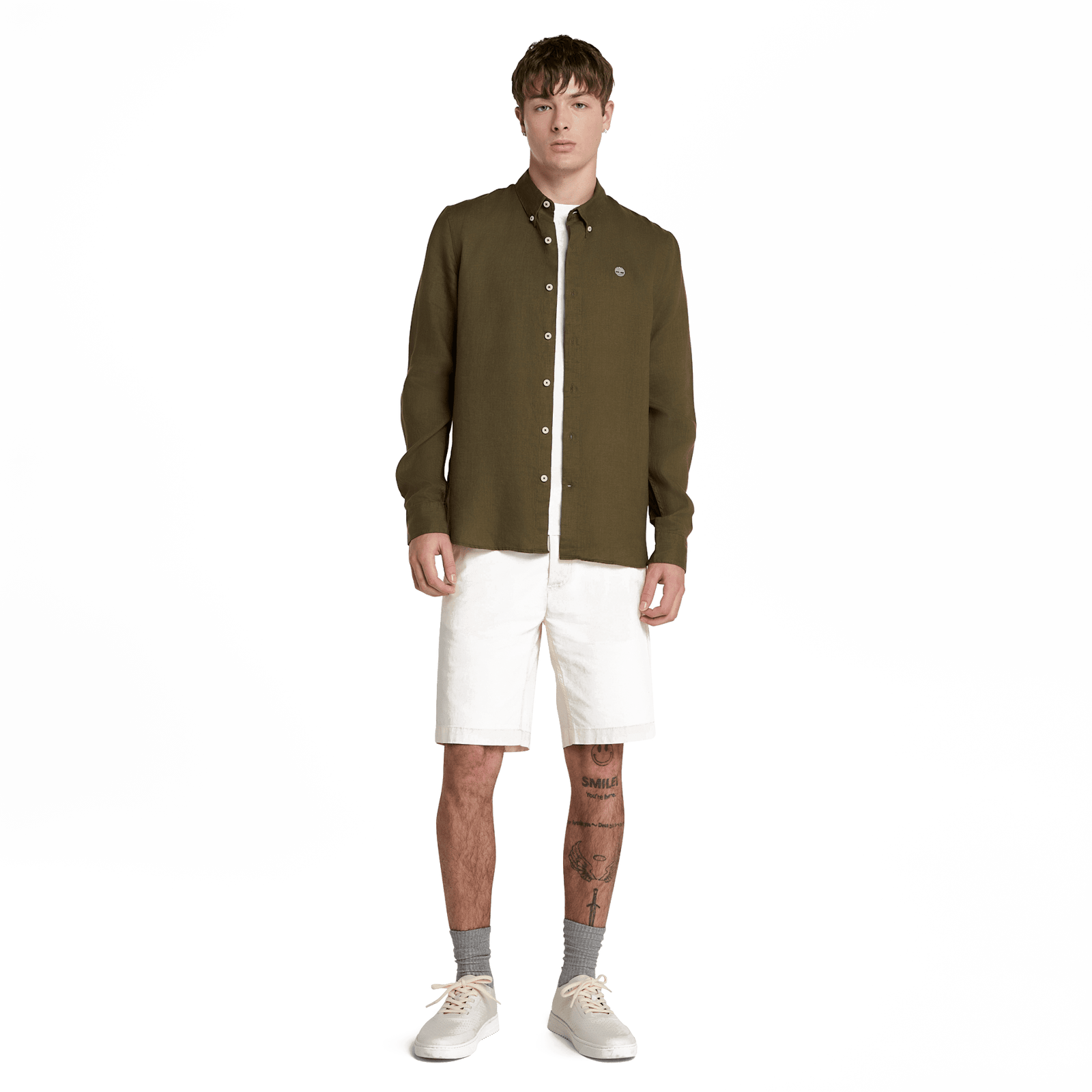 Mill Brook Linen Shirt Leaf Green