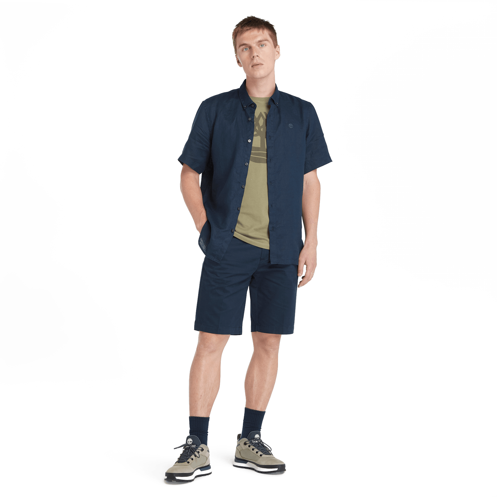 Mill Brook Linen Short Sleeve Shirt Dark Sapphire